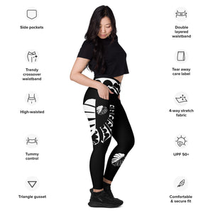 
                  
                    Black Monstera Crossover leggings with pockets
                  
                