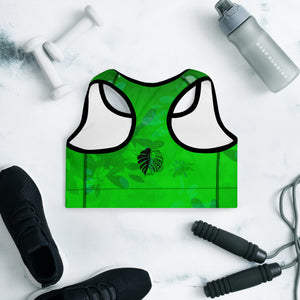 
                  
                    Green Monstera Padded Sports Bra
                  
                