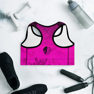 
                  
                    Pink Monstera Padded Sports Bra
                  
                