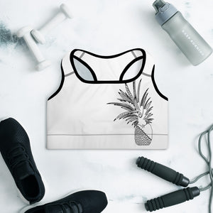 
                  
                    White Painapo Padded Sports Bra
                  
                