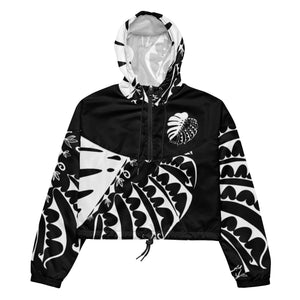 
                  
                    Black Monstera cropped windbreaker
                  
                