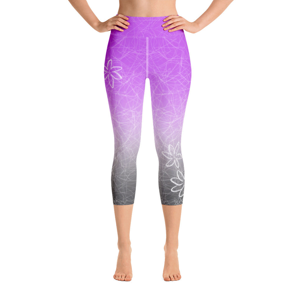 Purple Tiare Trio Yoga Capri Leggings