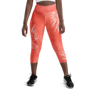 
                  
                    Coral Painapo Yoga Capri Leggings
                  
                