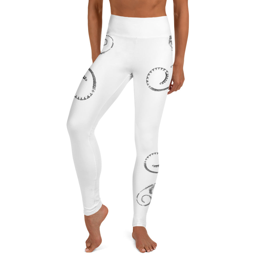 White Tiare Flow Yoga Leggings