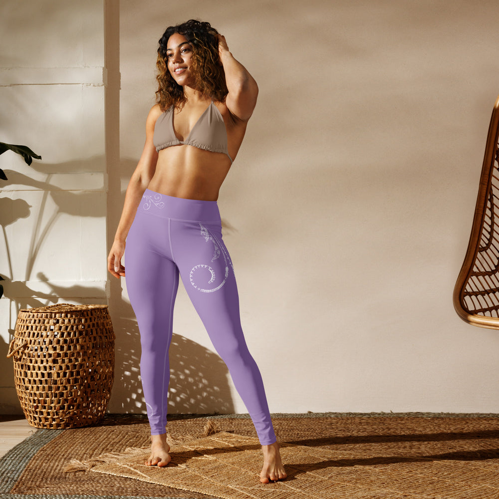 Lavender Tiare Flow Yoga Leggings – Aroha Mareva