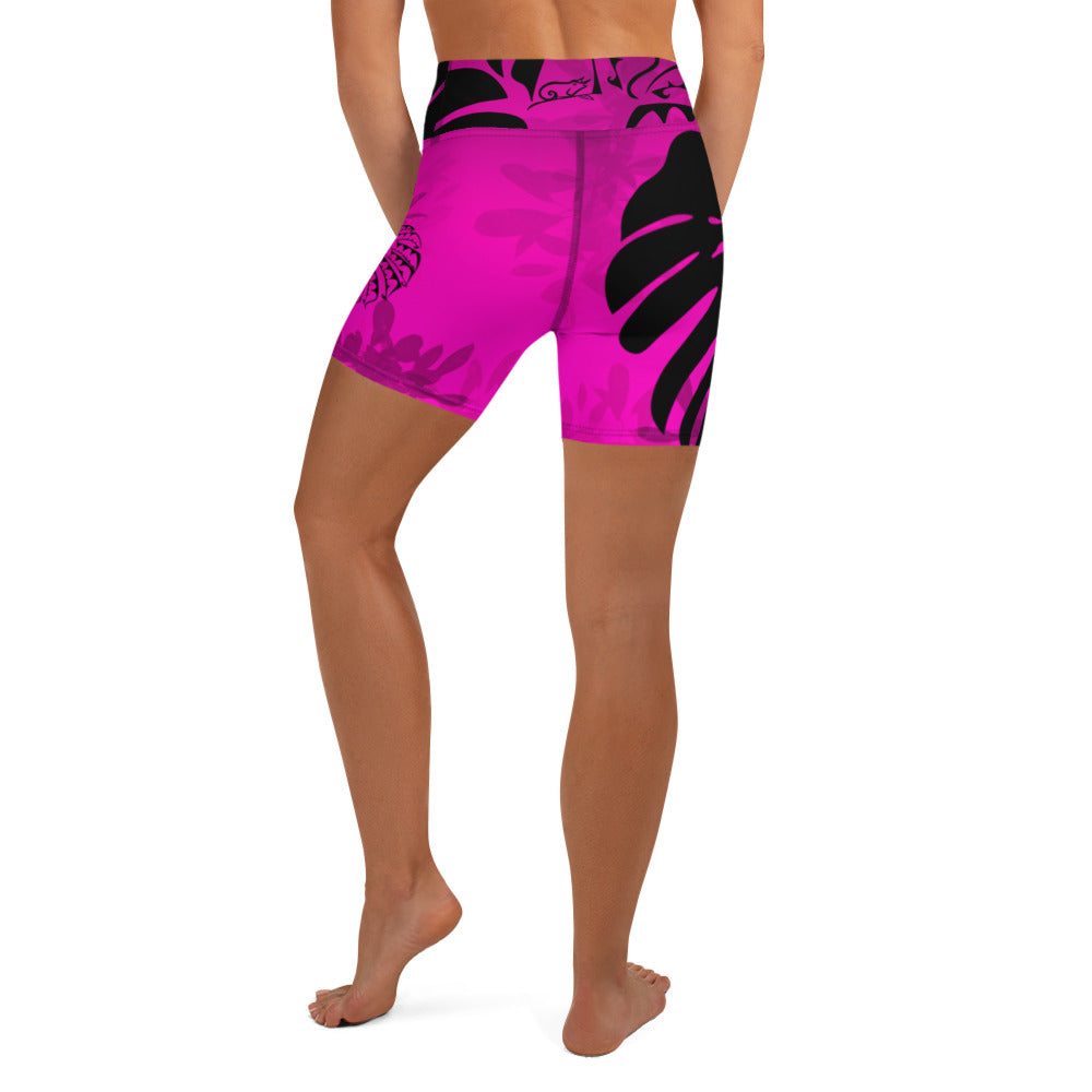 
                  
                    Pink Monstera Yoga Shorts
                  
                