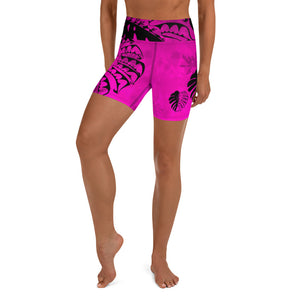 
                  
                    Pink Monstera Yoga Shorts
                  
                