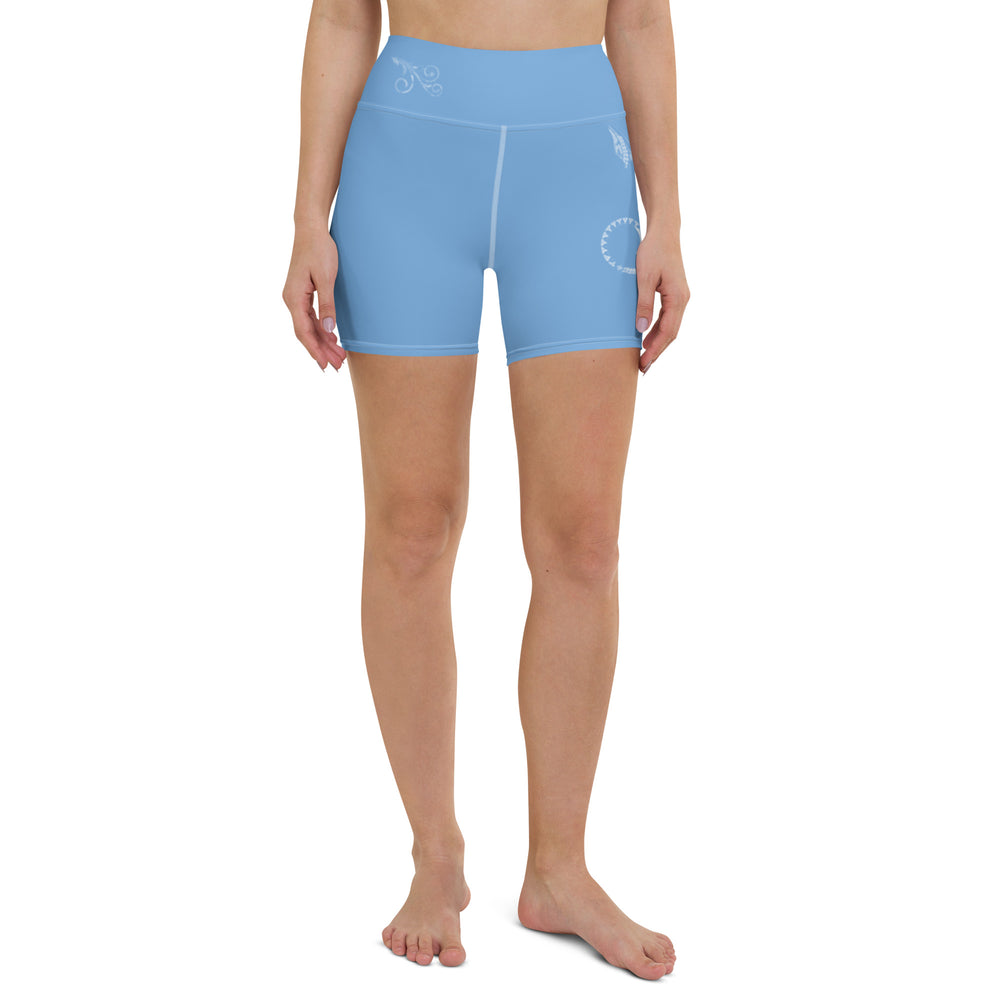 Sky Bleu Tiare Flow Yoga Shorts – Aroha Mareva