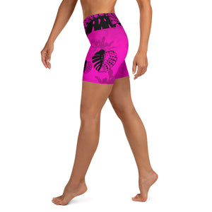 
                  
                    Pink Monstera Yoga Shorts
                  
                