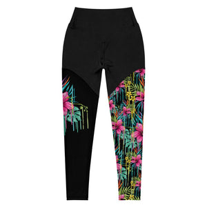 
                  
                    Hibiscus drip black Sports Leggings
                  
                