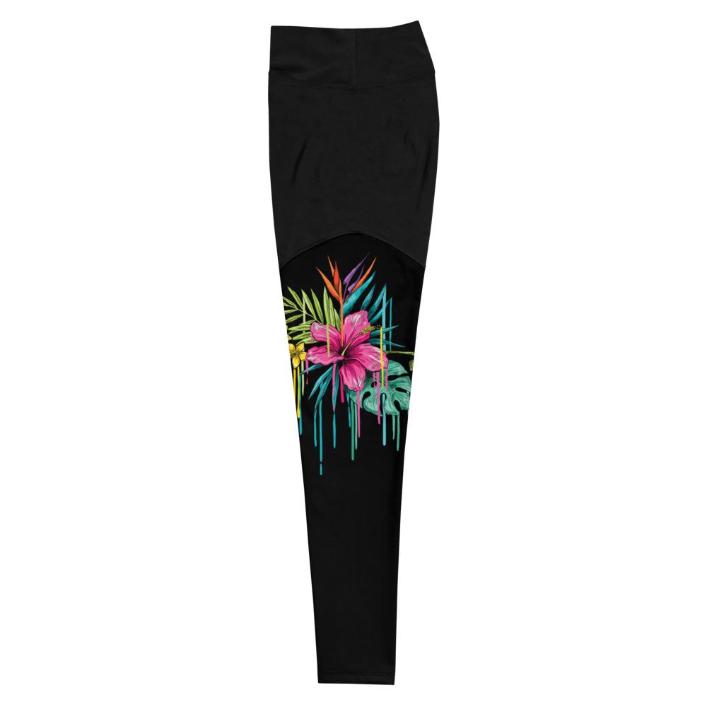 
                  
                    Hibiscus drip black Sports Leggings
                  
                