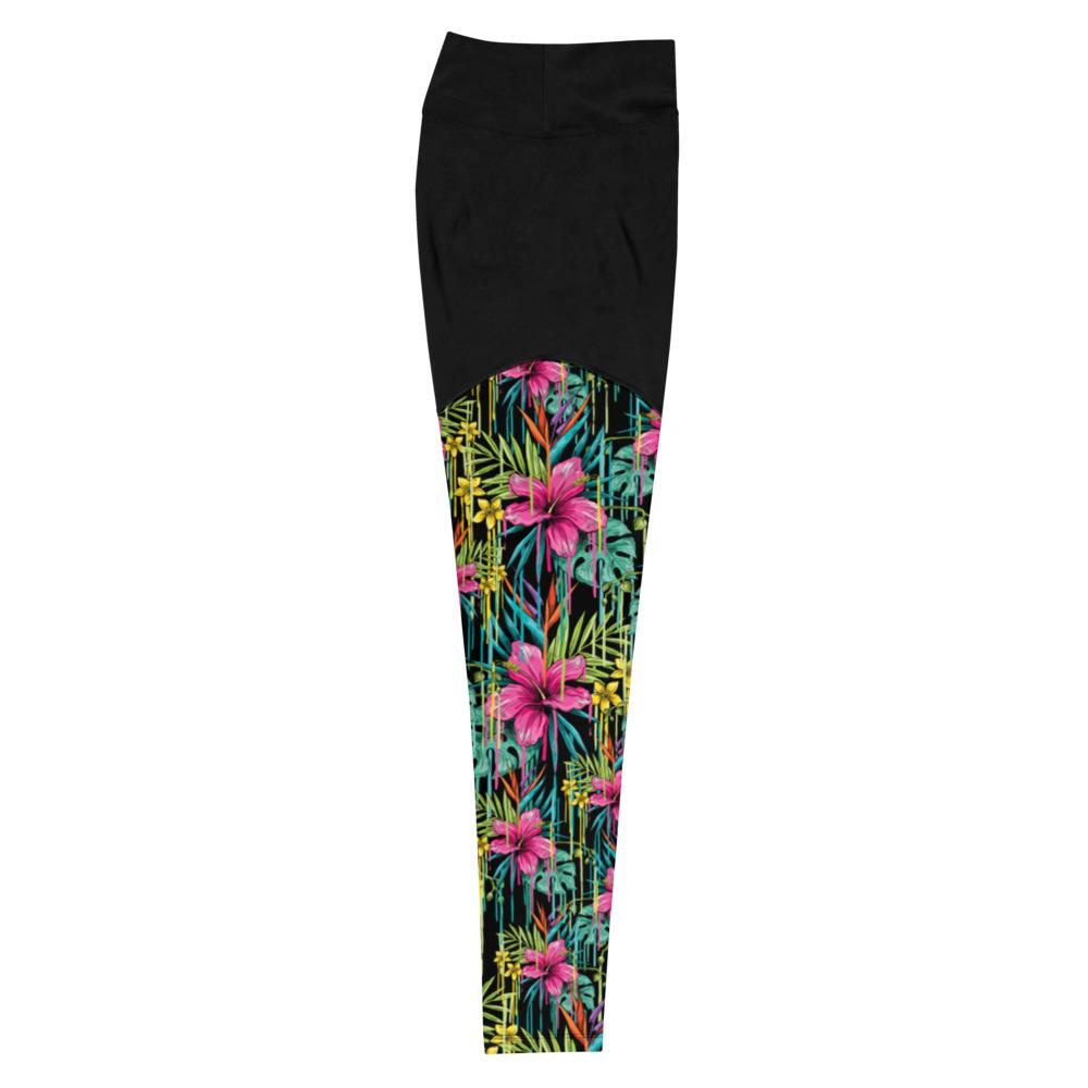 
                  
                    Hibiscus drip black Sports Leggings
                  
                